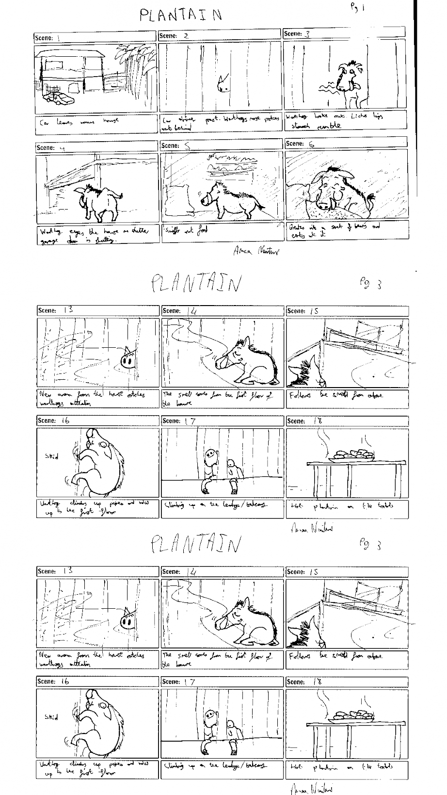 Early Storyboards for PLANTAIN